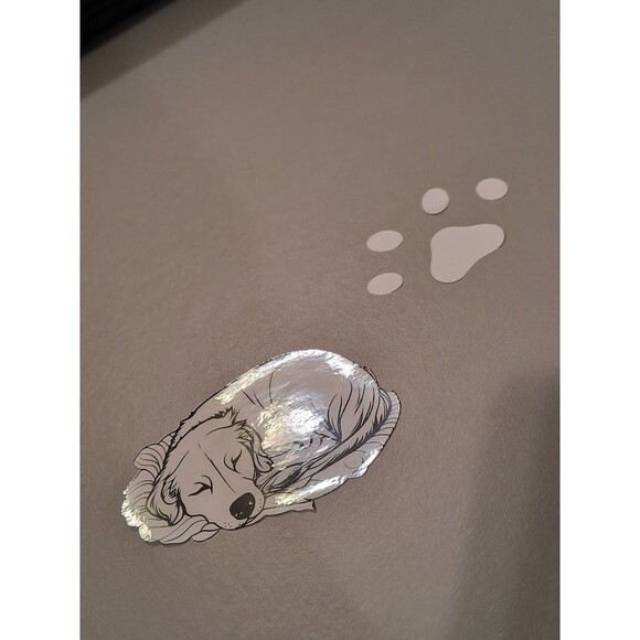 Dog Sleeping Sticker Decal Waterproof Paw Prints Puppy (Pack of 3) - Picture 8 of 10